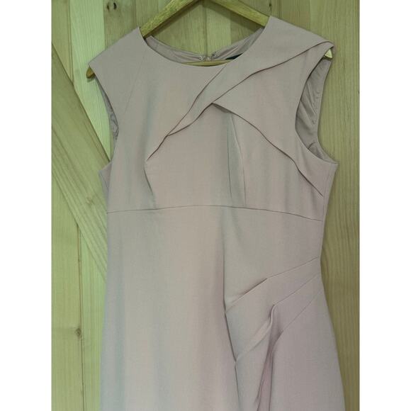 Adrianna Papell | Light Pink Sleeveless Side Ruched Sheath Dress | Size 12 - Picture 2 of 14